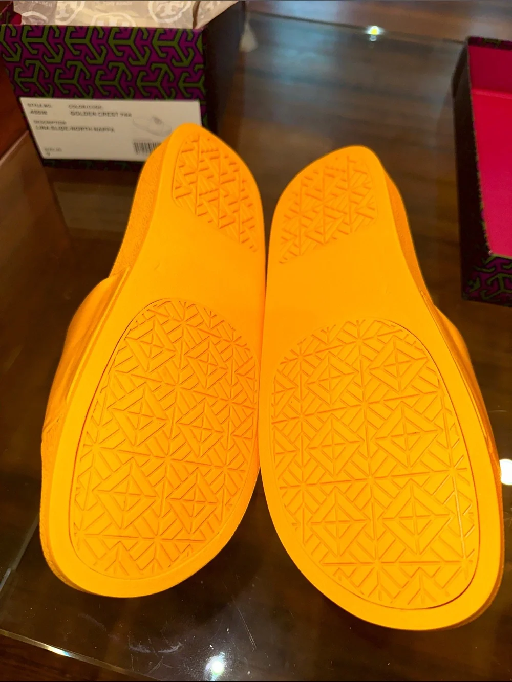 Tory Burch NIB Lina Slide Orange Logo Slide Sandals